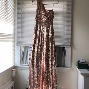 Rose gold sequin dress